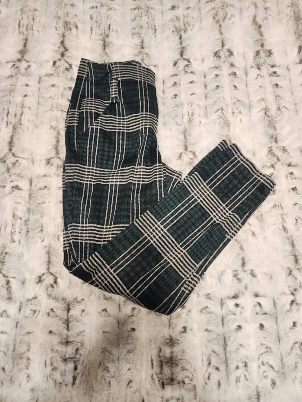 7th Avenue New York & Company Plaid Pants Women’s Size 2 Green Stretch Slim - Picture 2 of 8